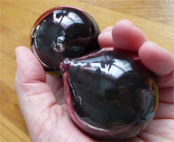 sculpture, blown glass and blood